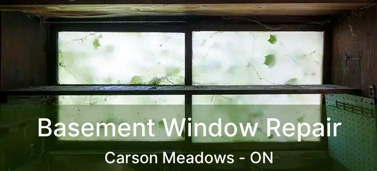 Basement Window Repair Carson Meadows - ON