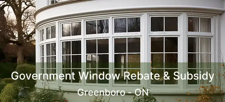  Government Window Rebate & Subsidy Greenboro - ON