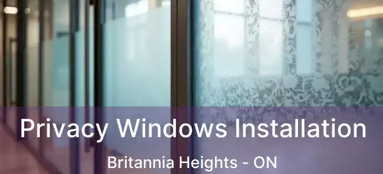 Privacy Windows Installation Britannia Heights - ON