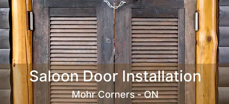 Saloon Door Installation Mohr Corners - ON
