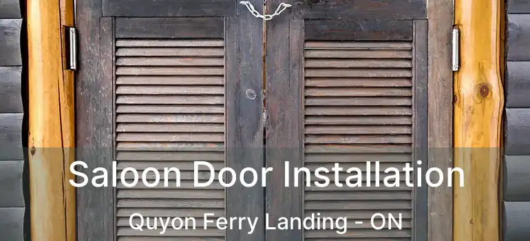 Saloon Door Installation Quyon Ferry Landing - ON