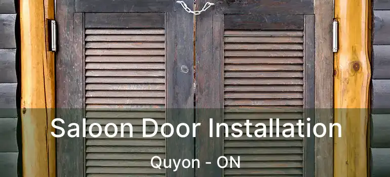Saloon Door Installation Quyon - ON
