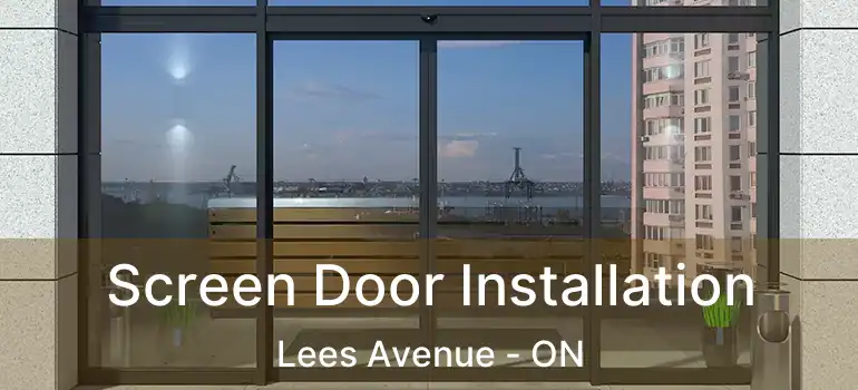 Screen Door Installation Lees Avenue - ON