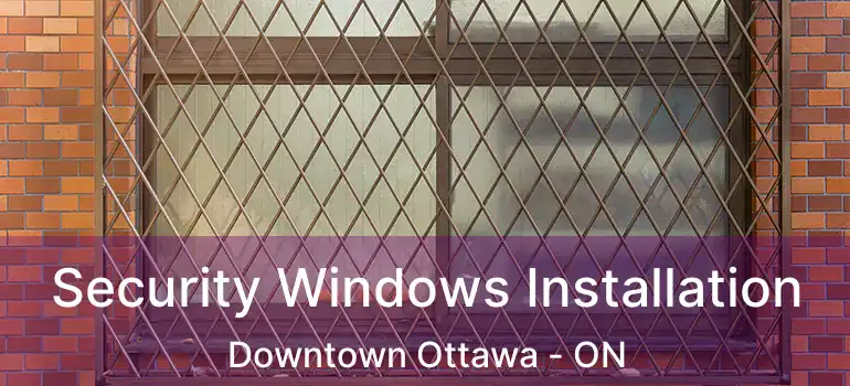 Security Windows Installation Downtown Ottawa - ON