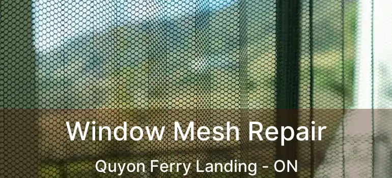 Window Mesh Repair Quyon Ferry Landing - ON